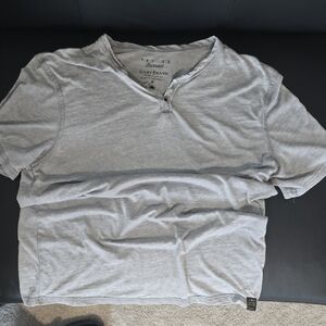 Lucky Brand Men’s Short Sleeve Henley Tee - Light Gray